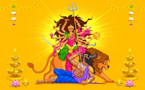 This image has an empty alt attribute; its file name is depositphotos_31748297-stock-illustration-happy-dussehra-with-goddess-durga.jpg