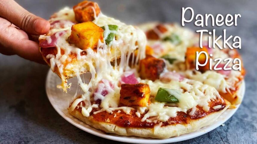 Homemade Paneer Tikka Pizza Recipe