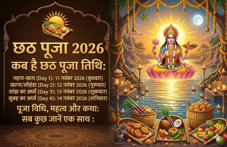 छठ पूजा 2026 (Chhath Puja 2026) – कब है छठ पूजा तिथि